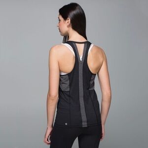 Lululemon Pedal To The Medal Singlet Tank Top, Black / Heathered‎ Black (Sz 4)